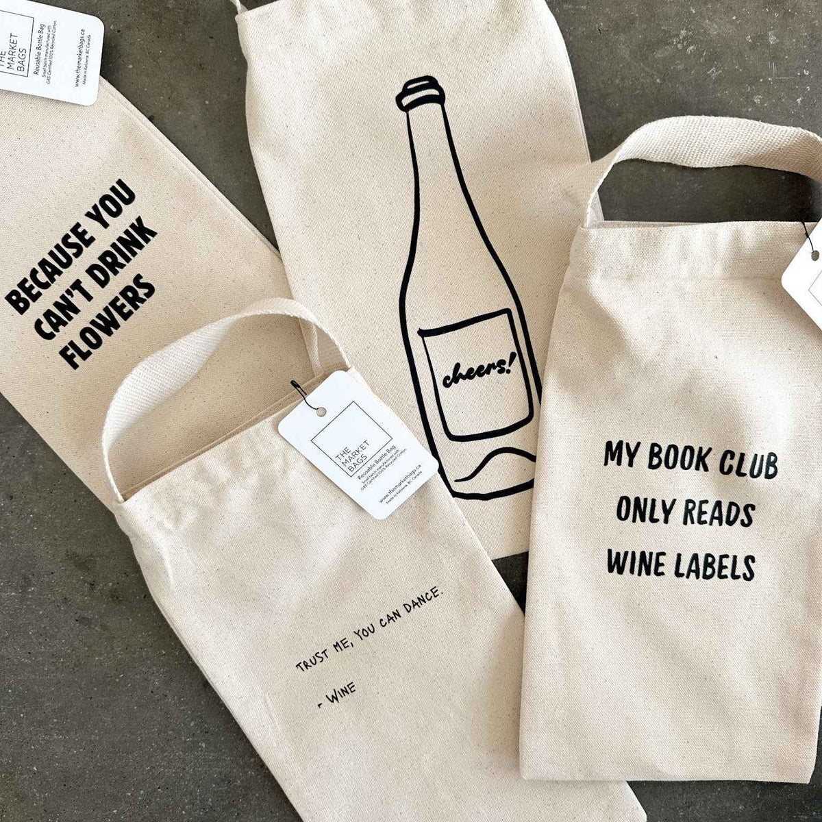 'My Book Club' Reusable Bottle Bag
