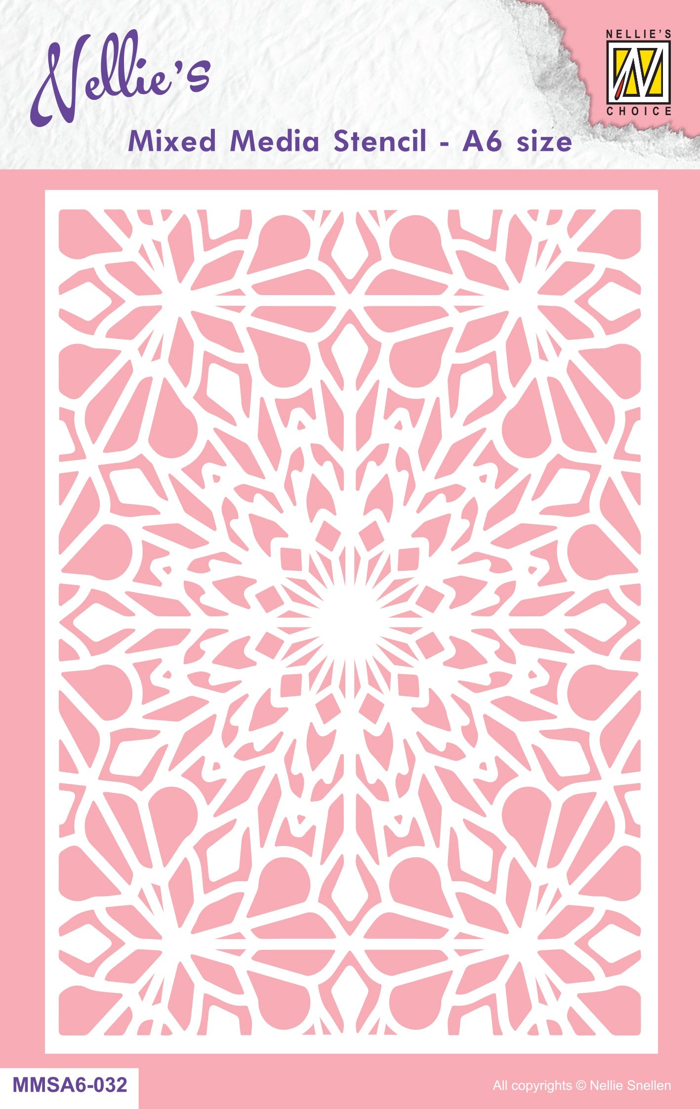 Nellie's Choice Mixed Media Stencil A6 Size - Christmas - Snowflakes-1