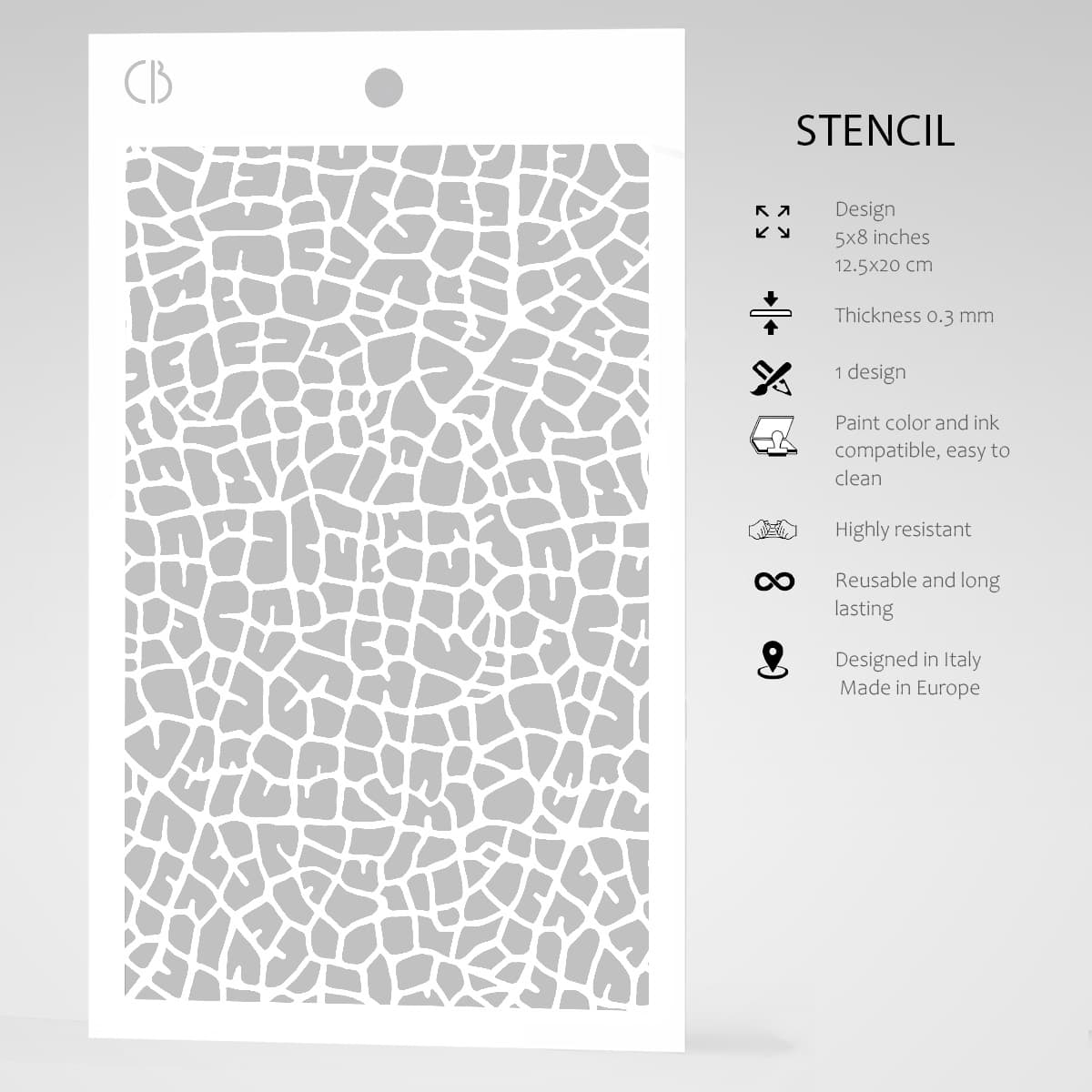 Ciao Bella Texture Stencil 5x8 Leaf Venation