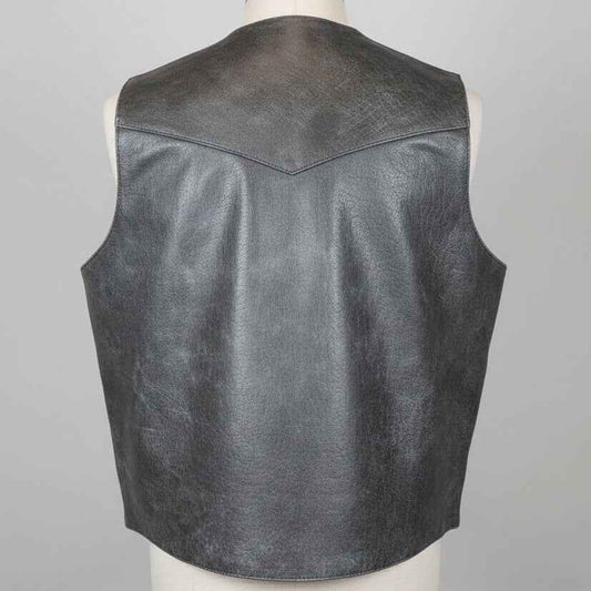 Men's Western Patch Leather Vest | Open Road