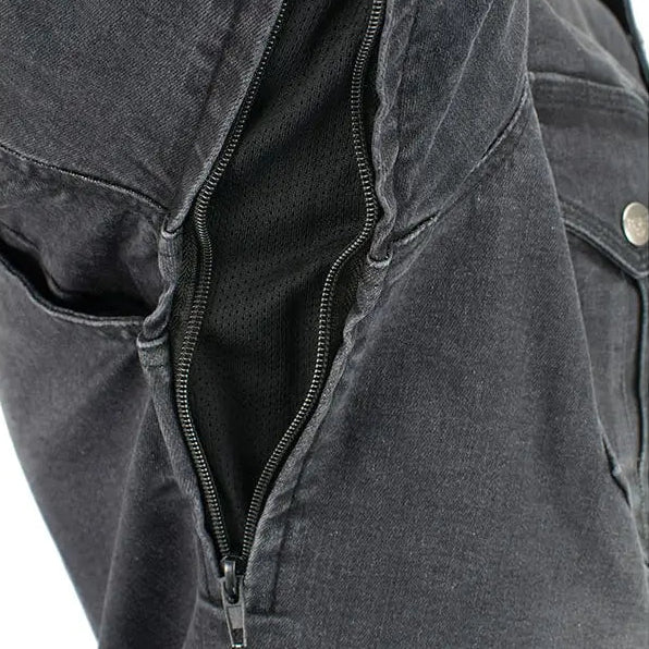 Milwaukee Leather Men's Faded Denim Armored Shirt Jacket