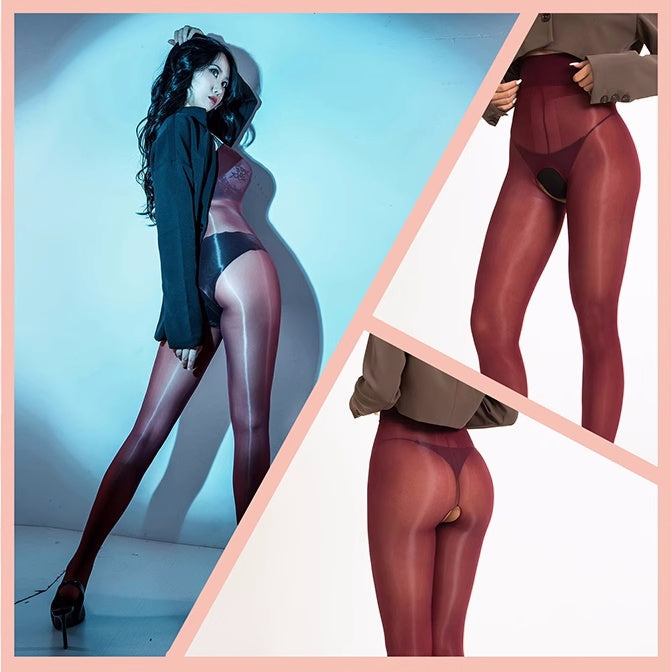 20D Crotchless High Waist Pantyhose Nylon Tights