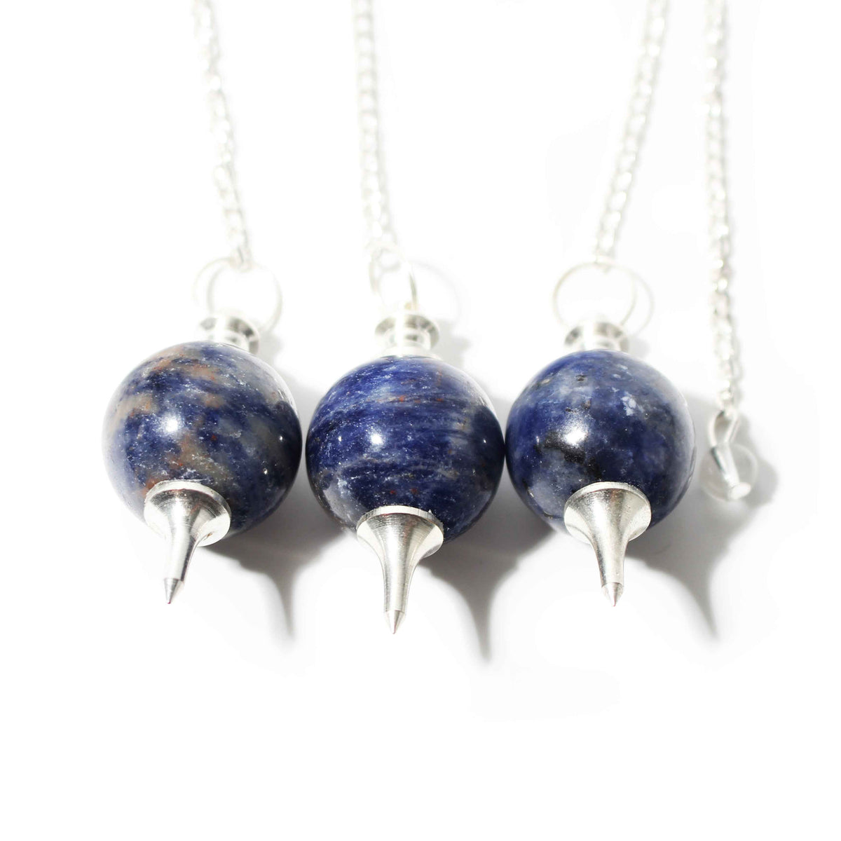 Sodalite Ball and Point Pendulum - 3 Pack