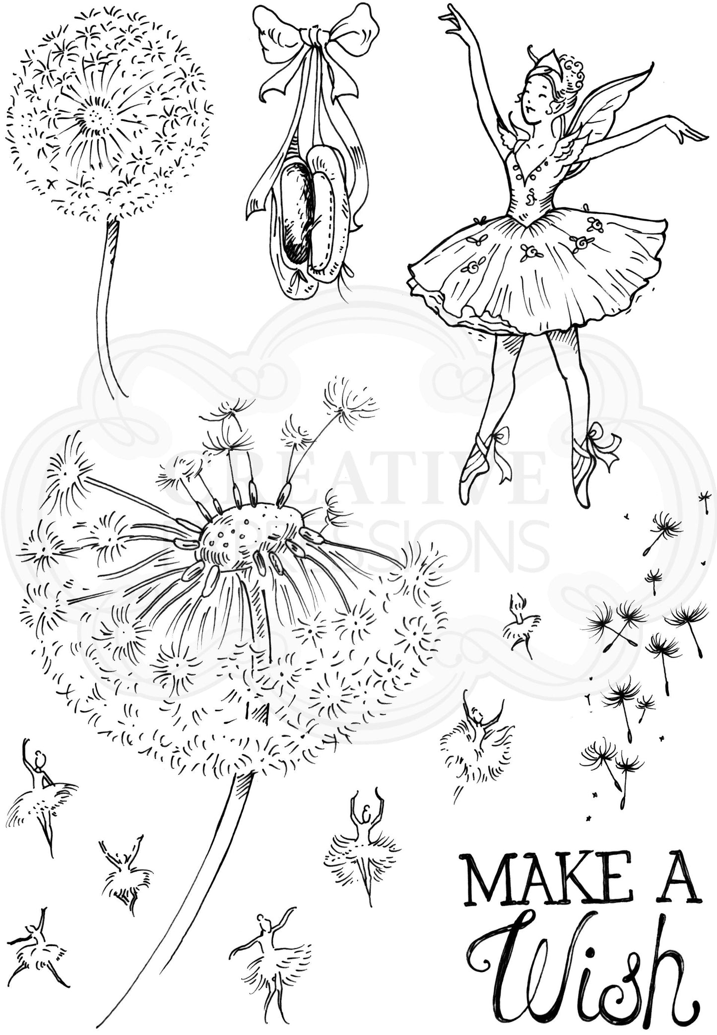 Dandelion Ballet A5 Clear Stamp Set