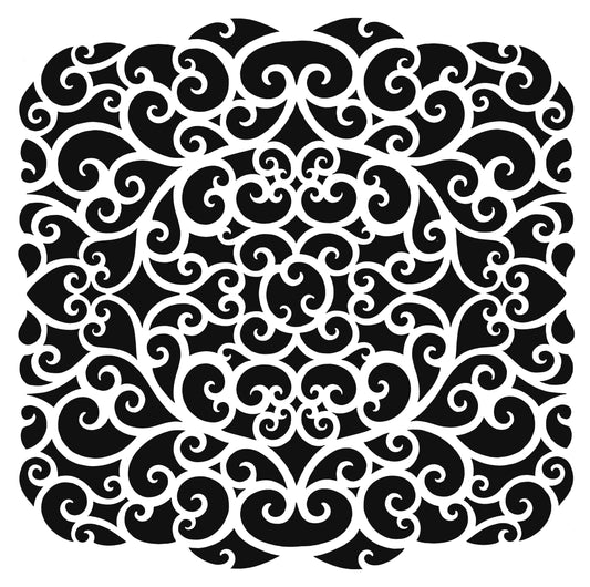 Pink Ink Designs Ocean Twirls 7 in x 7 in Stencil