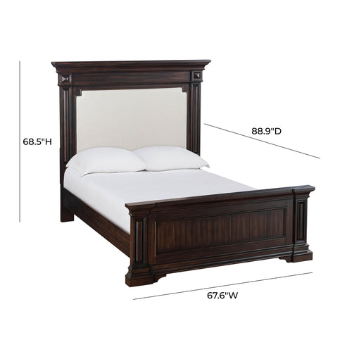 Westwood Upholstered Retro Vintage Wood Bed - Brown