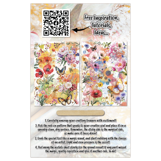 AALL and Create - A5 Rub-Ons - Dancing Poppies