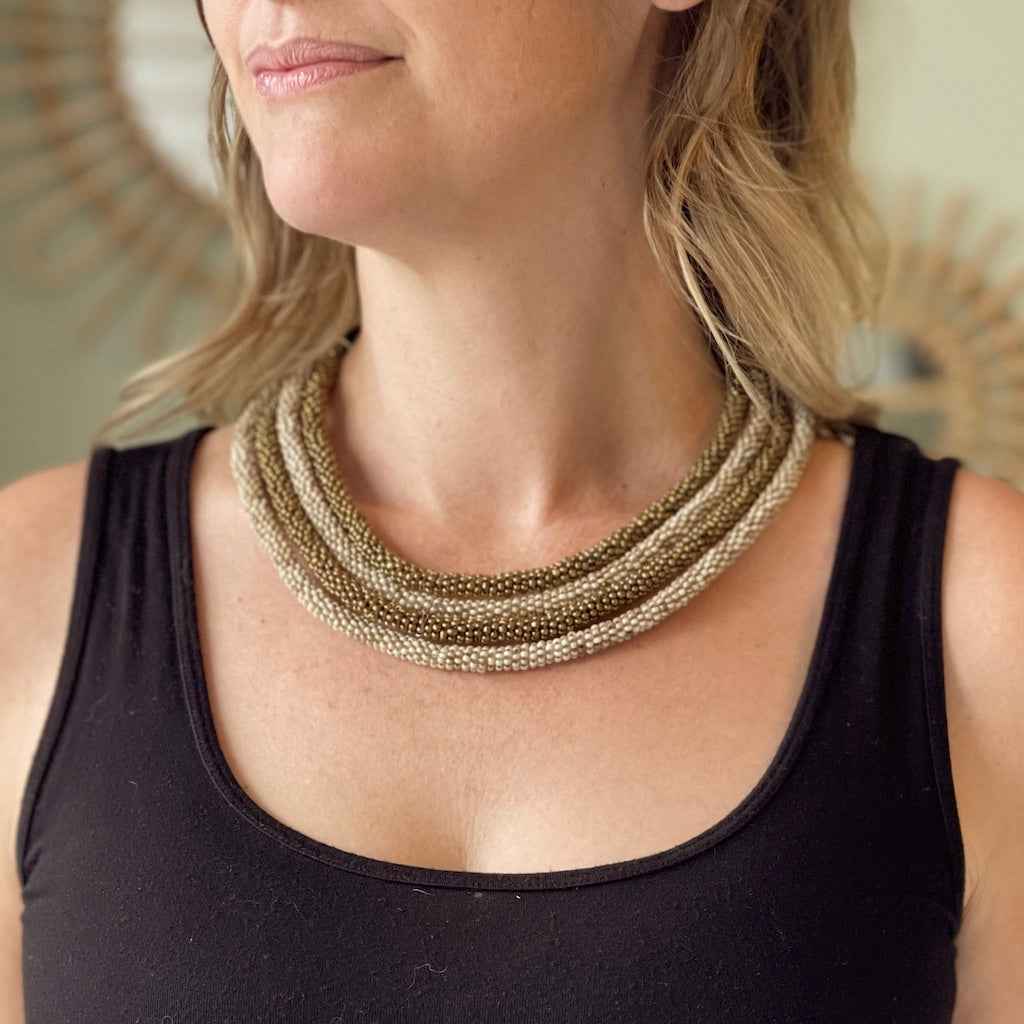 Four Strand Collar Necklace
