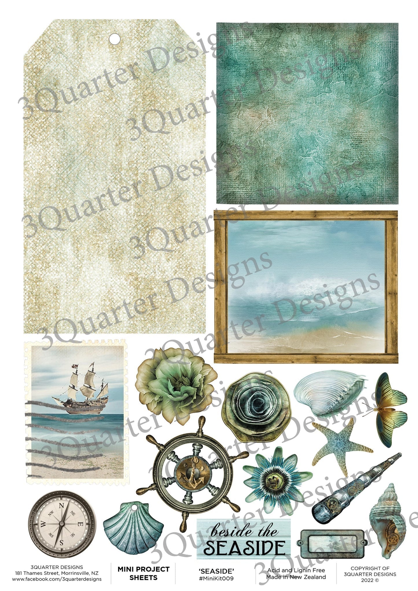3Quarter Designs Seaside Mini Project Sheet