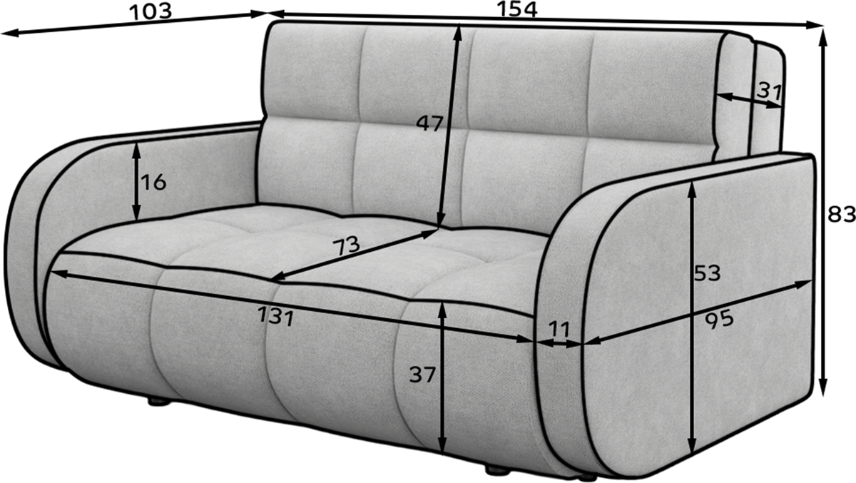 Deverio 3 Seater Condo Size Storage Sleeper Sofa - Light Grey