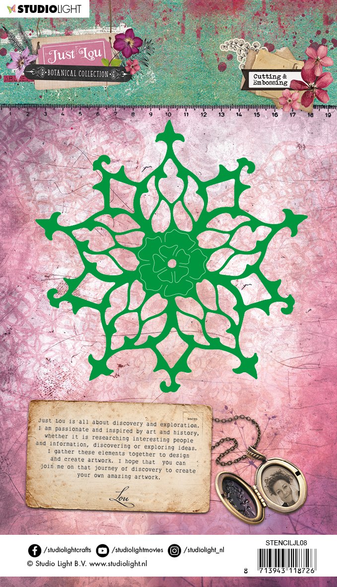 Embossing Die Cut Stencil, Just Lou Botanical Collection nr.08