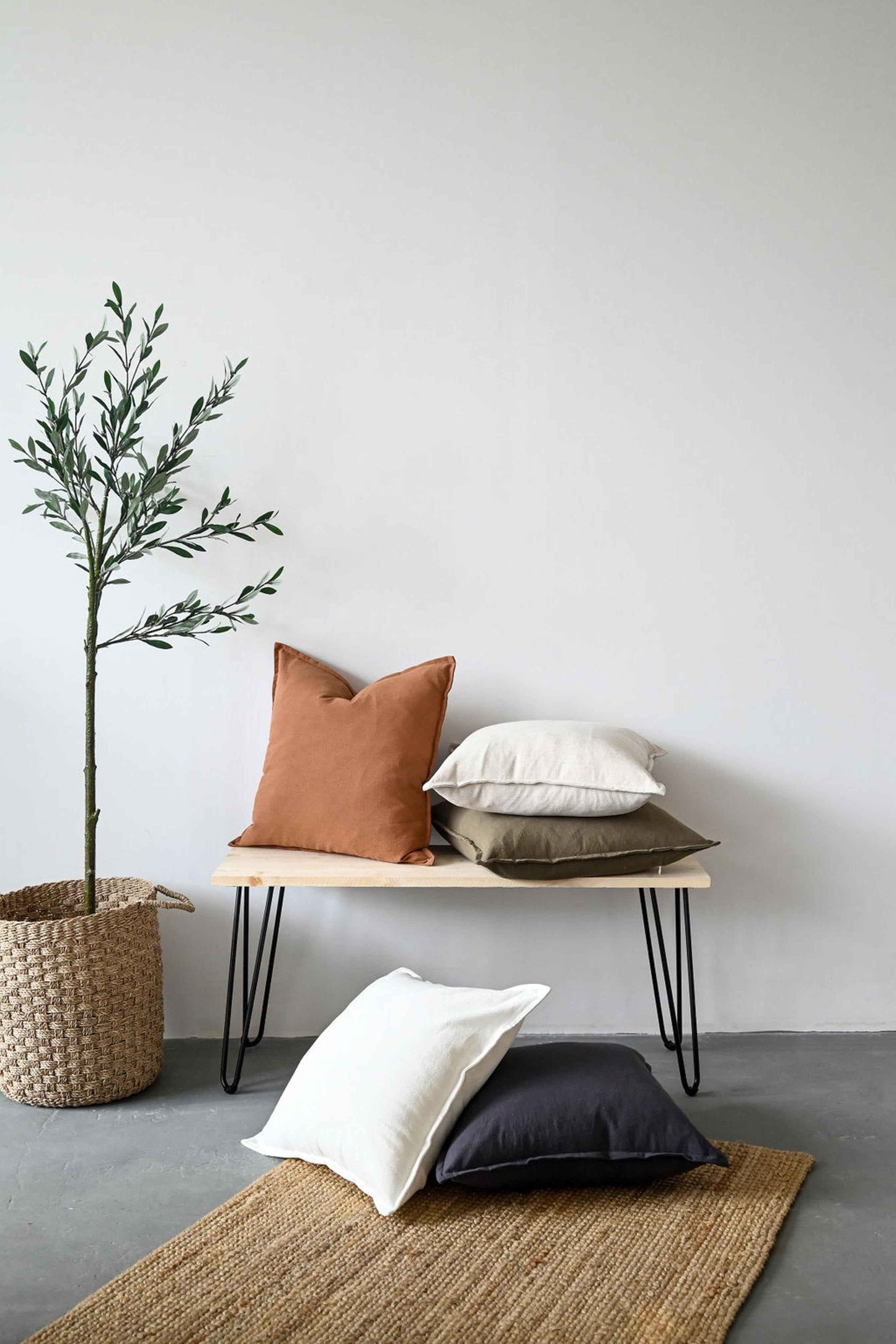Cotton/ Linen Pillow Cover - Grey - 18" x 18"