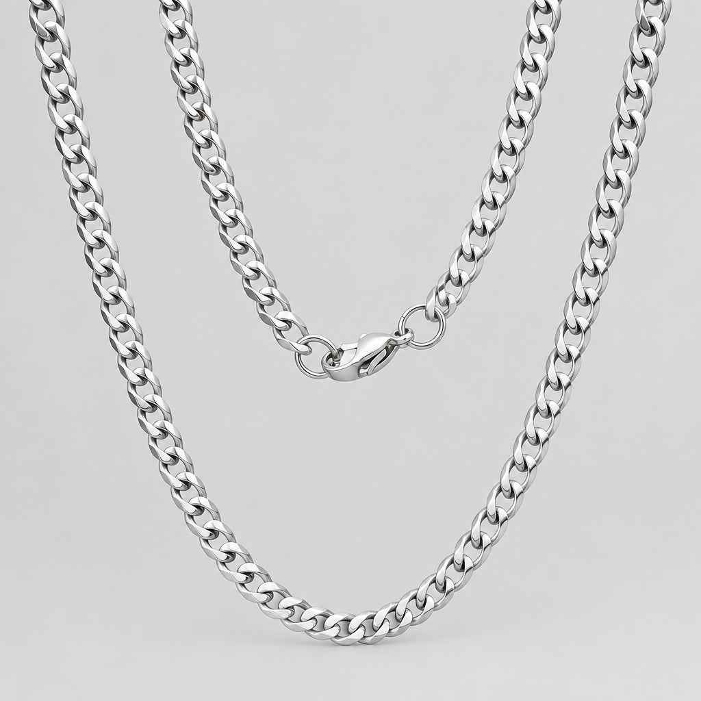Steeltime Slim Cuban Chain Necklace | Stainless Steel Chain