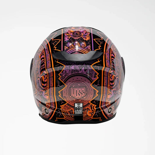 Voss 580 Conquest Neon Mandala Modular Gloss Motorcycle Helmet