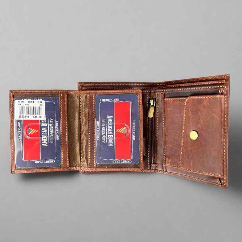 Men’s Bifold Flipout Cow Leather Wallet