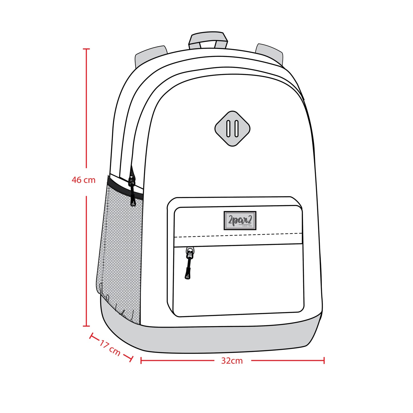 Kids Backpack Blue Diamond Print