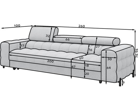 Festello 3 Seater Sleeper Sofa - Emerald Green