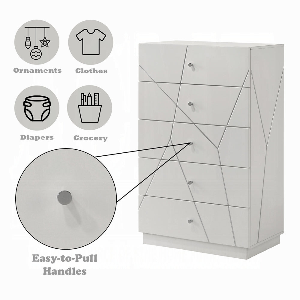 Pearl High Gloss Storage Chest - White