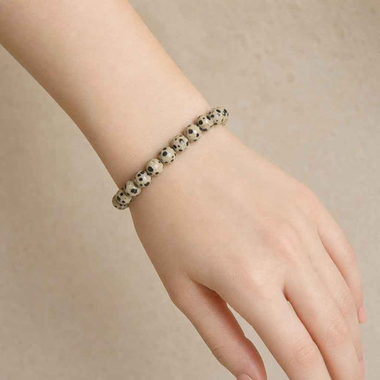 Dalmatian Jasper Round Bracelet - 8mm