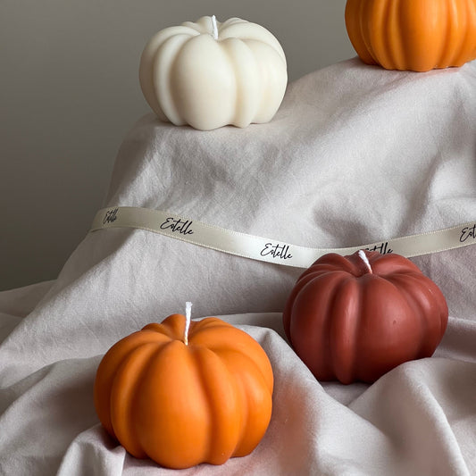 Handgemachte Herbst Kürbis Sojawachs Kerze: Halloween Deko