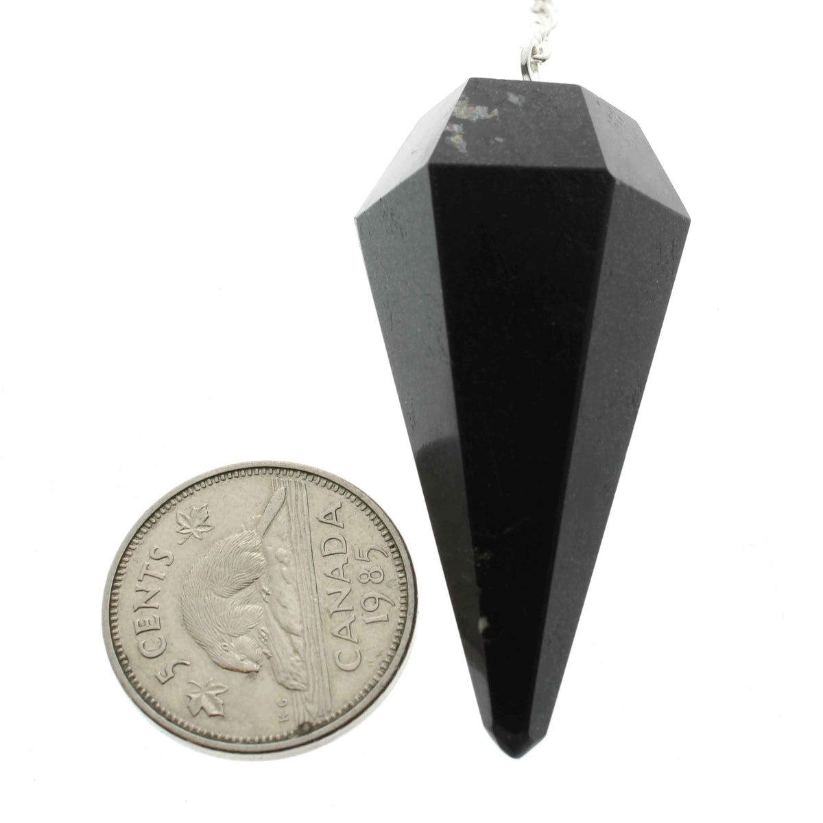 Black Tourmaline Pendulum 6 Facet & Bead - 3 Pack