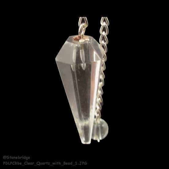 Clear Quartz Pendulum 6 Facet & Bead - 3 Pack