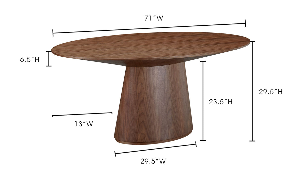 Orla Oval Dining Table Walnut Brown