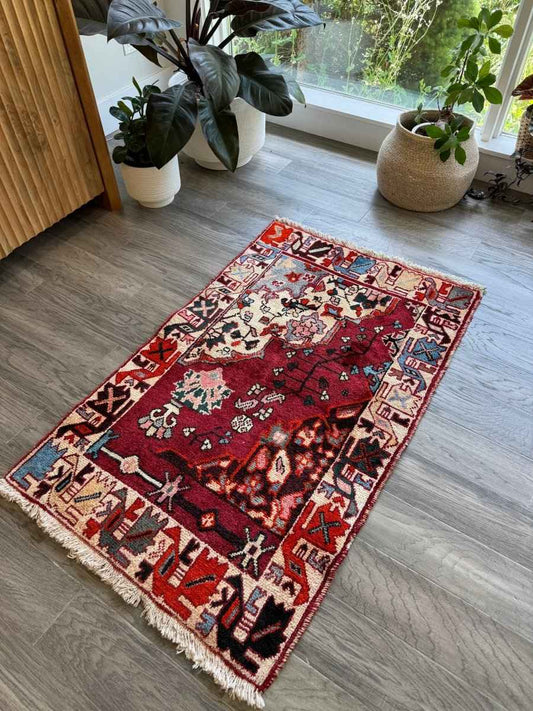 Persian Bakhtiari Wagireh Rug | 2' 5" x 3' 11"
