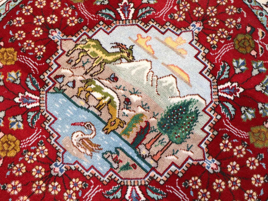 Persian Tabriz Round Rug | 3' 1"