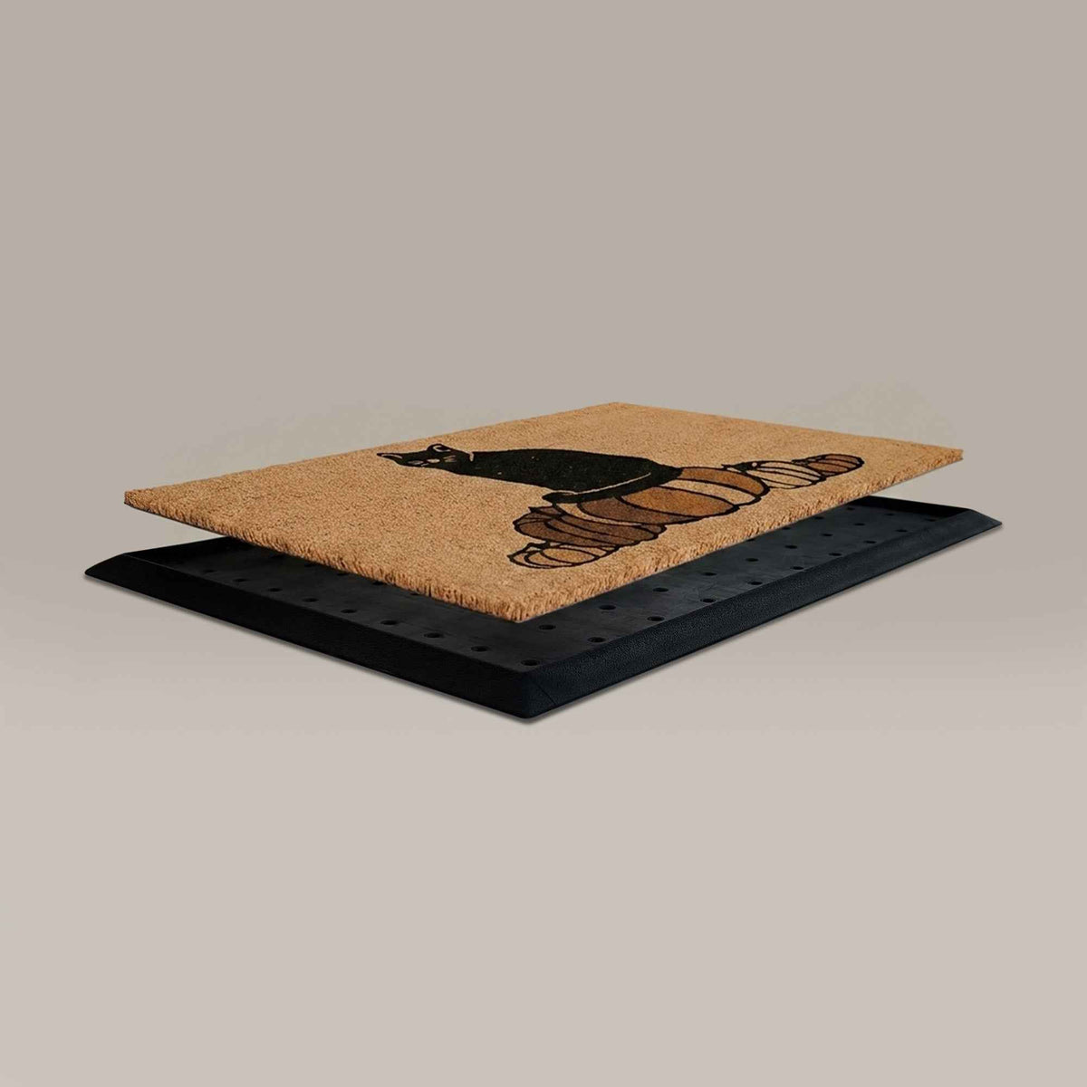 pumpkin+cat rectangular doormat set