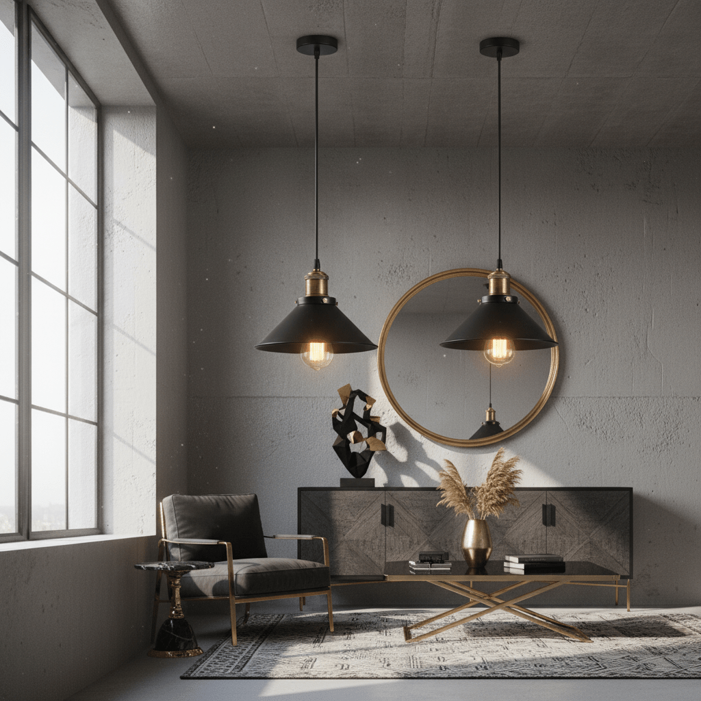 Set of Two Edison Loft Vintage Pendant Lights