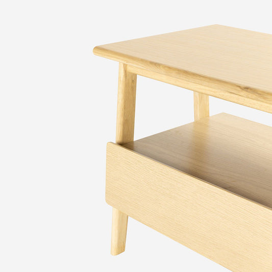 Vline 801 Natural Oak Wood Bedside Table