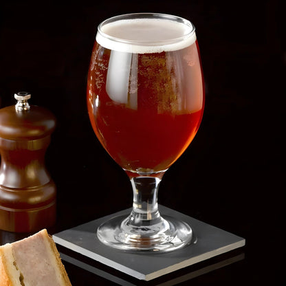 Footed Beer Goblet Glasses 14 Oz - LAV MISKET - Set of 6