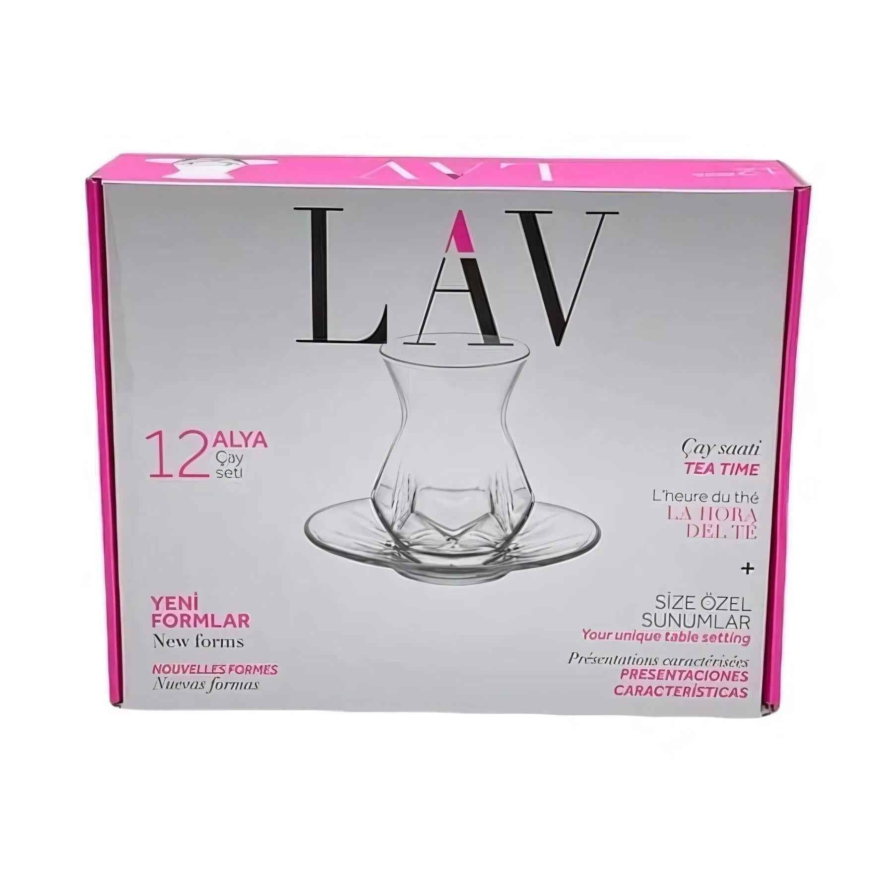 Teacup & Saucer Set 5.5 Oz - LAV ALYA - Set of 12
