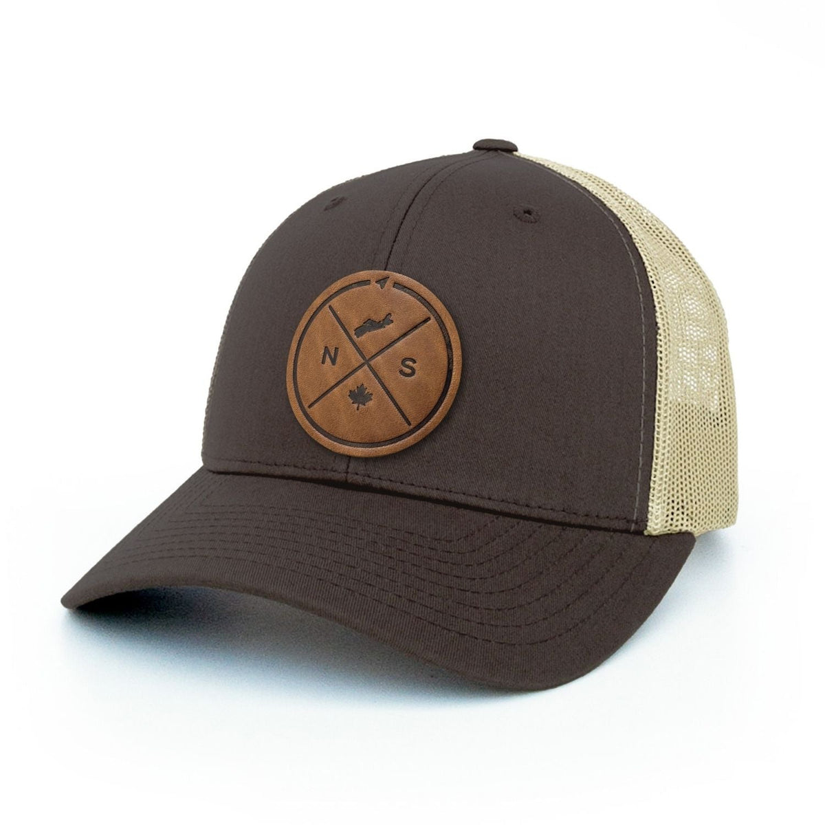 Nova Scotia Compass Leather Patch Trucker Hat