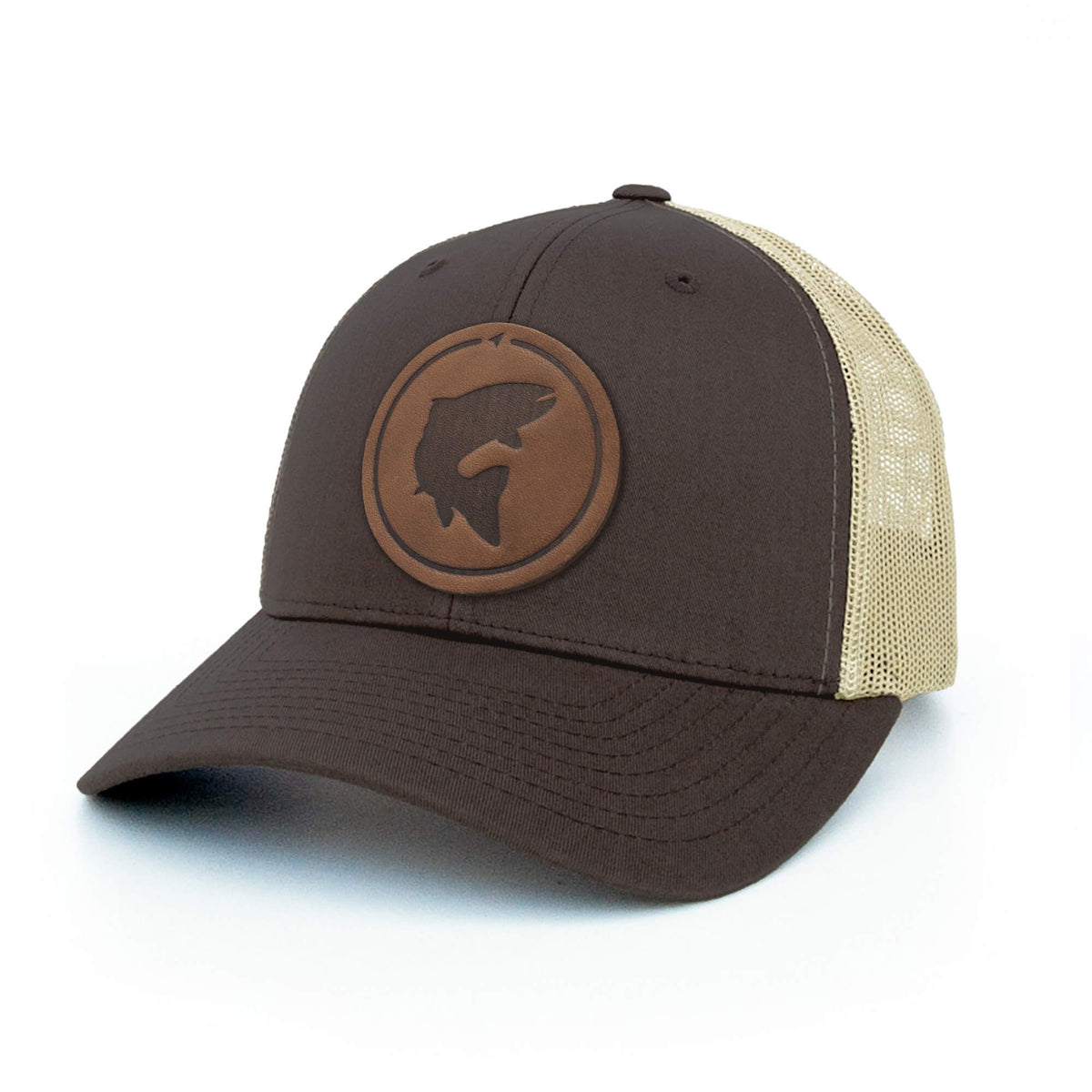 Trout Leather Patch Trucker Hat
