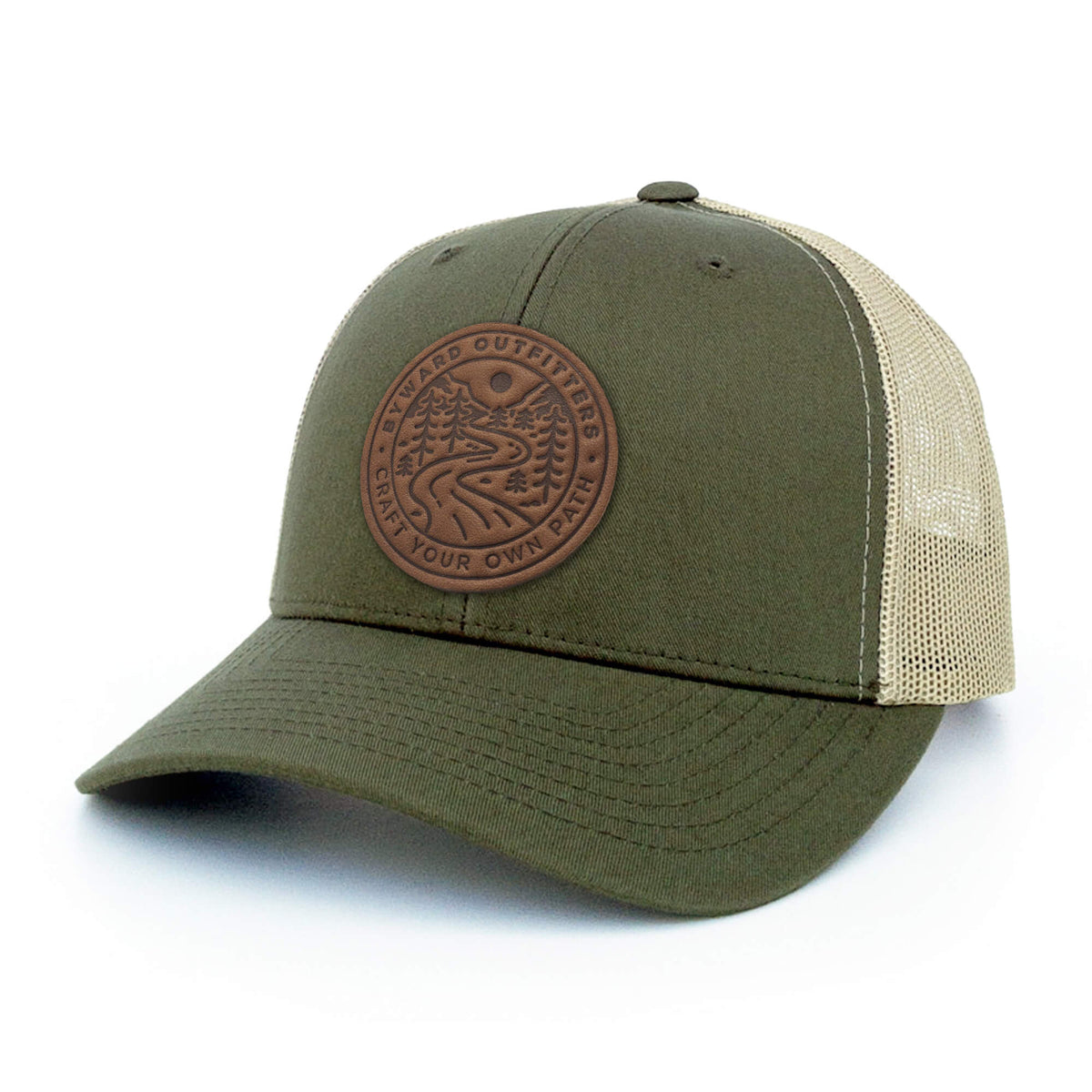 Winding Wilderness Leather Patch Trucker Hat