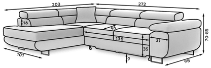 Anton Storage Sleeper Sectional Sofa - Beige