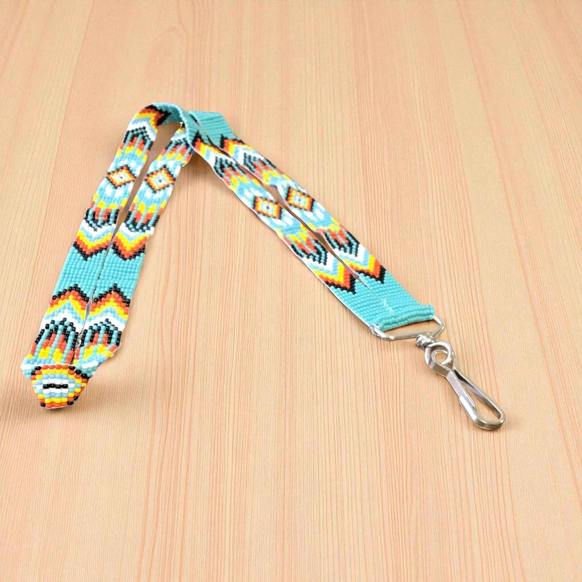 Turquoise Native Beaded Lanyard