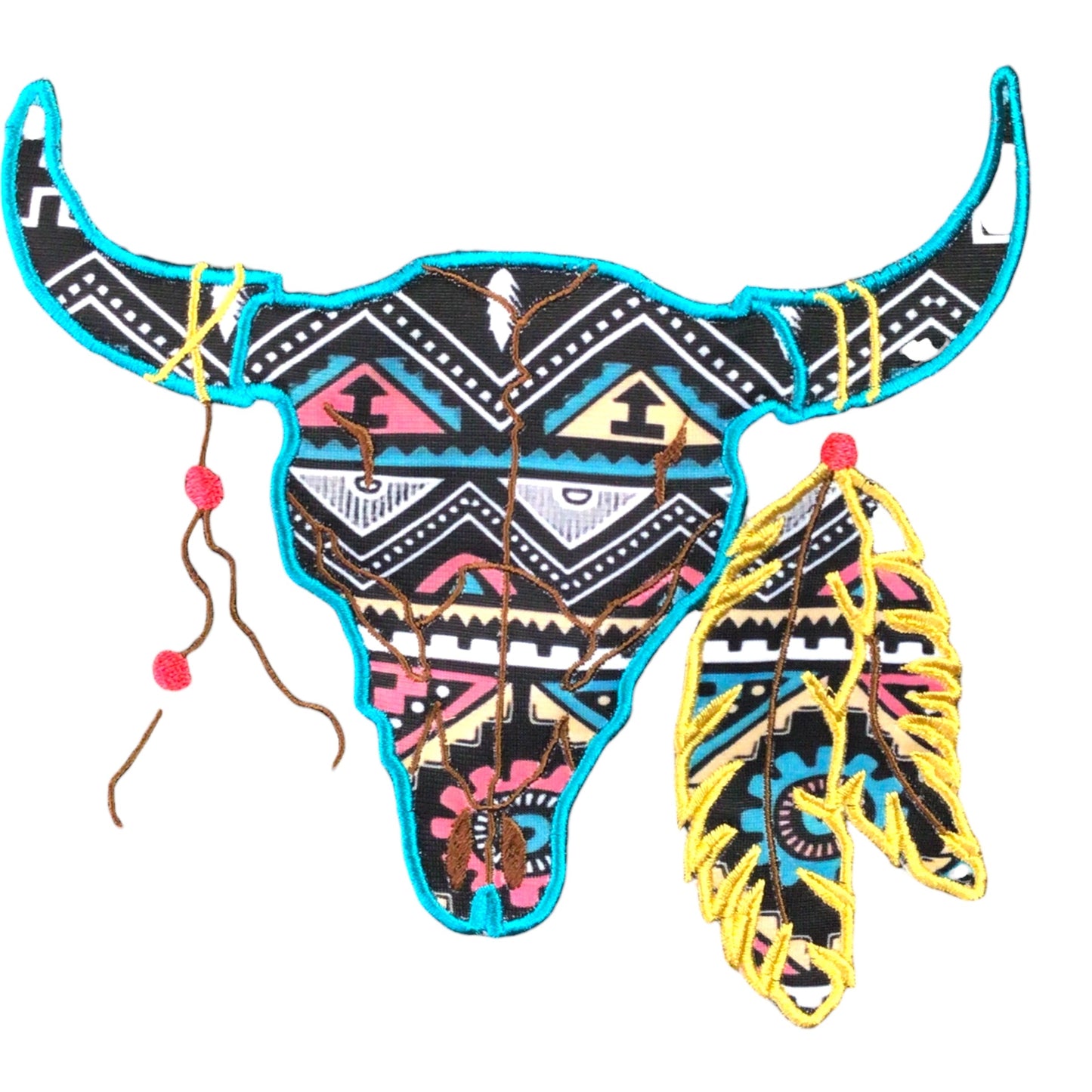 Buffalo  Skull Embroidered Crossbody Bag