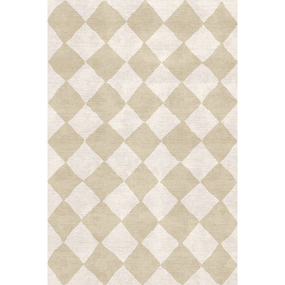 Trestres Karierter Teppich Natur & Elfenbein
