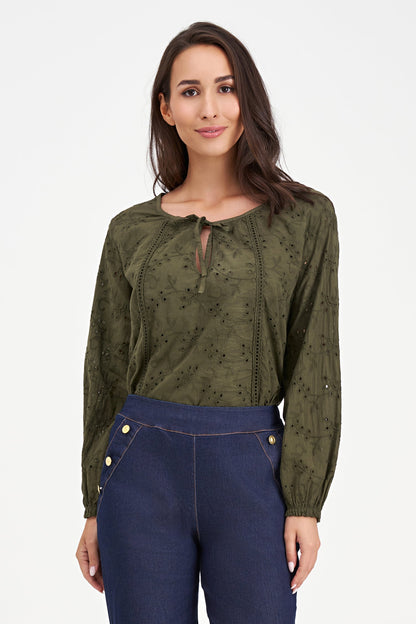 Women's Knit/Woven Combo Top
