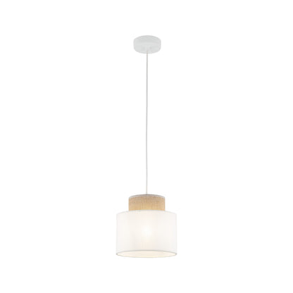 Duo White Jute Scandinavian Pendant Ceiling Light for Kitchen Island, Dining Room & Natural Interiors