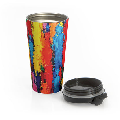 Colorful Abstract Paint Stroke Stainless Steel Travel Mug - AURABAGS SHOP