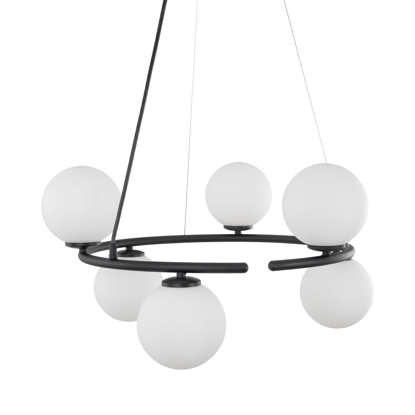 ANABELLE Scandinavian PendANABELLE 6-Light Scandinavian Globe Chandelier for Dining Room & Modern Interiorsant Light 6