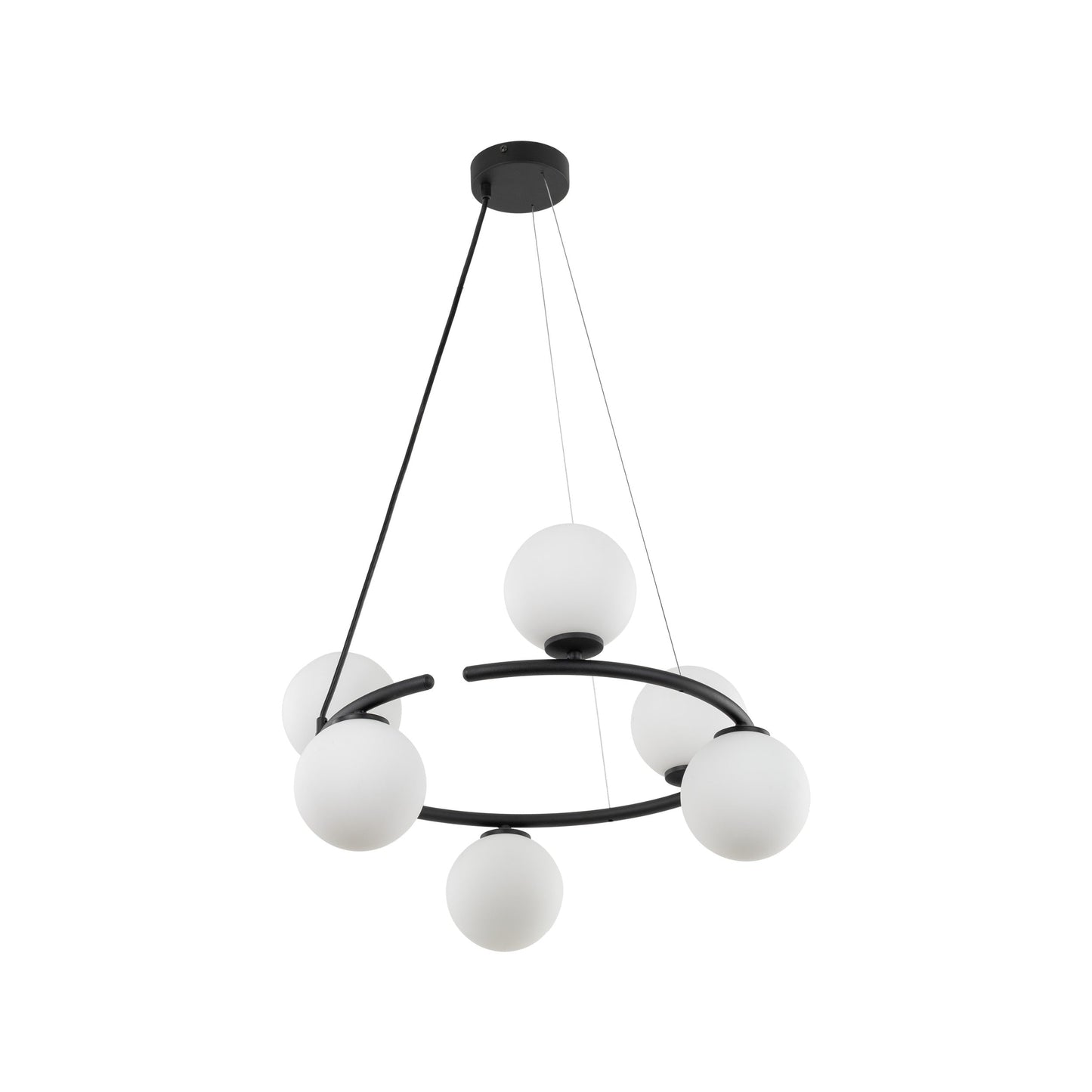 ANABELLE Scandinavian PendANABELLE 6-Light Scandinavian Globe Chandelier for Dining Room & Modern Interiorsant Light 6