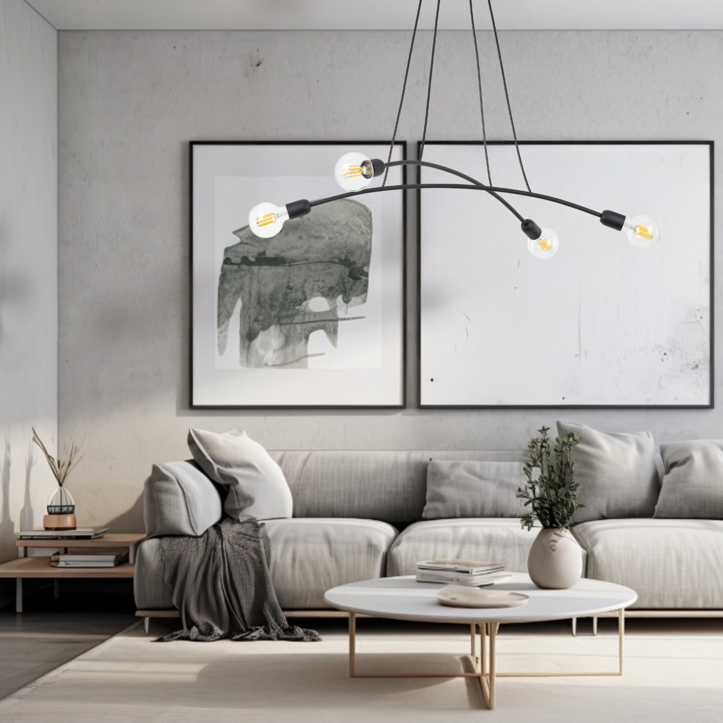 HELIX Black Minimalist Pendant Light 4  (Clearance) - AURABAGS SHOP