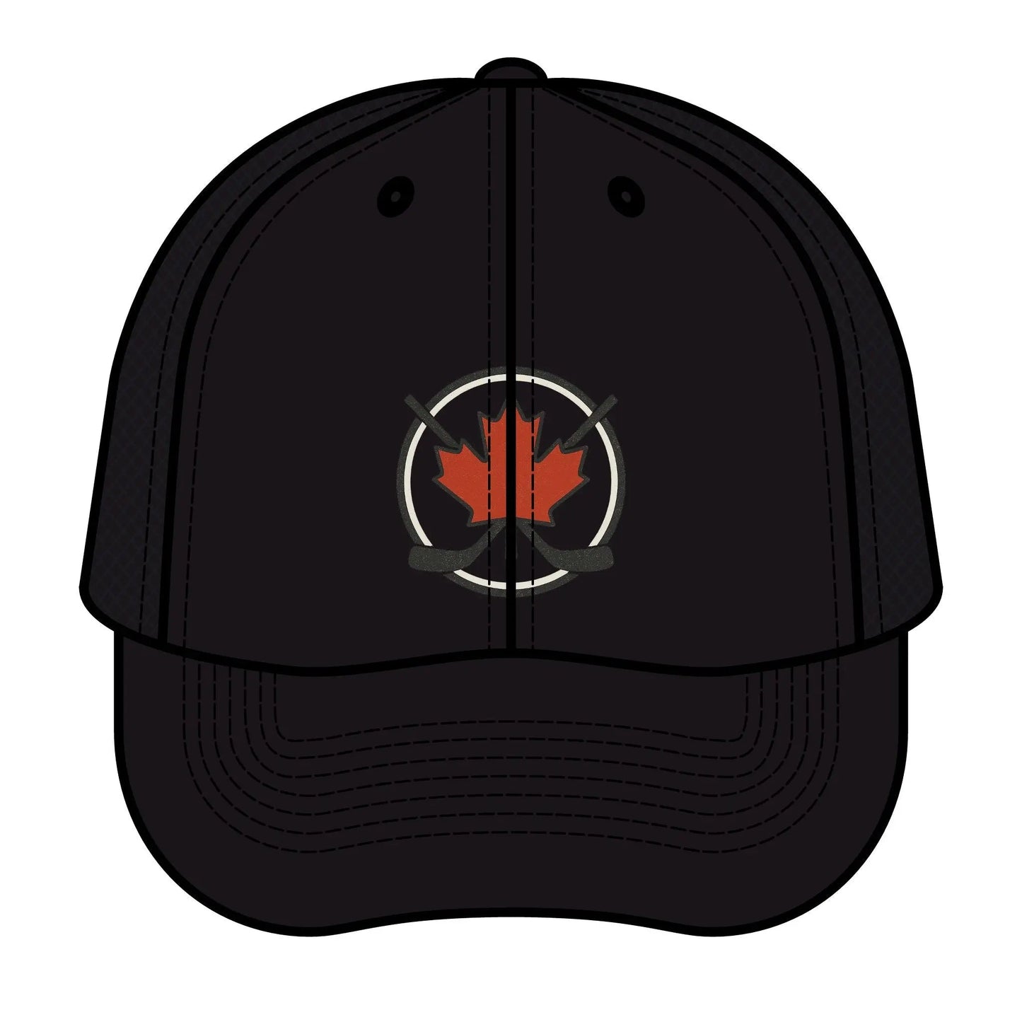 Maple Stick Hockey Hat – Maple Leaf & Crossed Sticks Snapback Cap