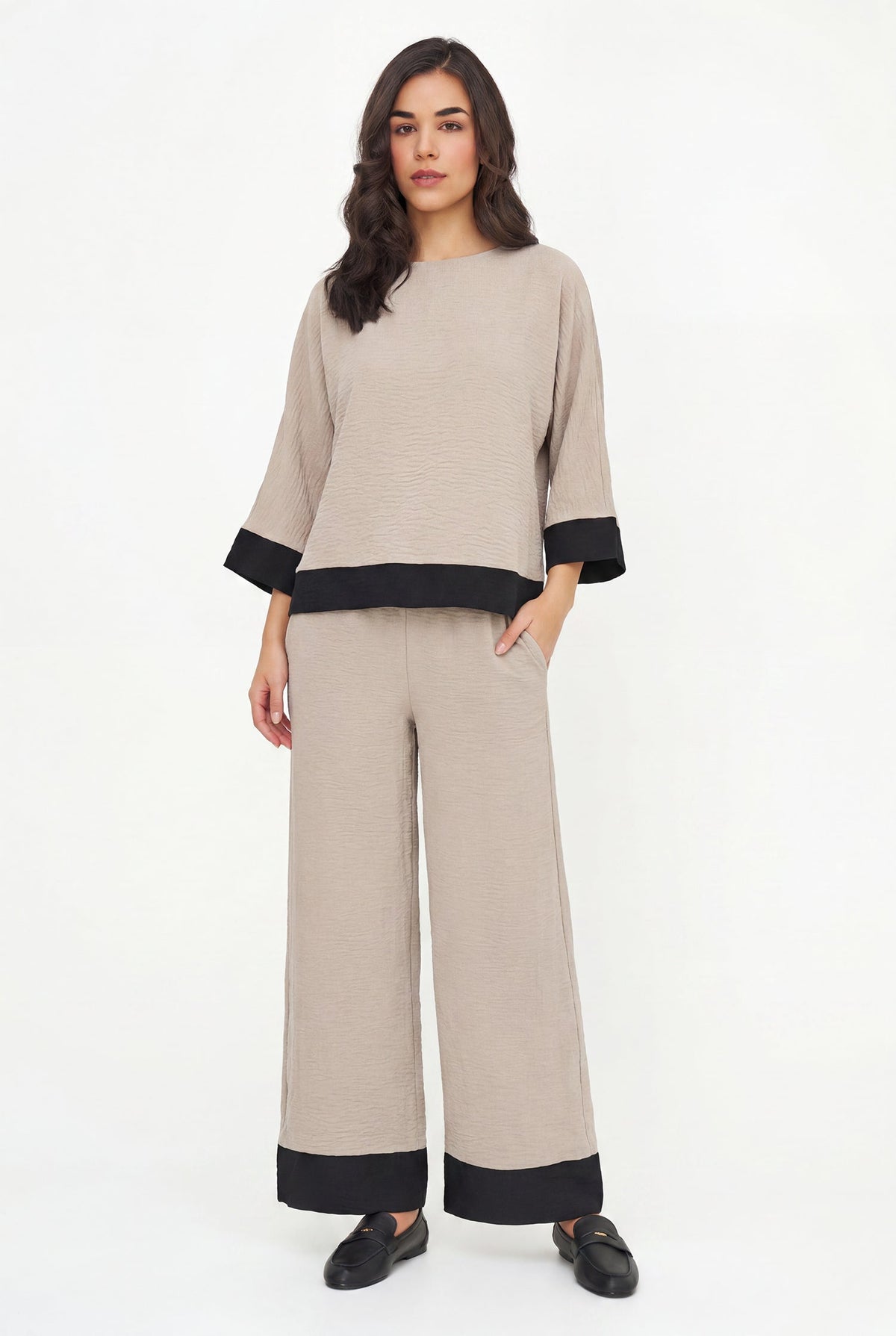 Women's Color-Block Woven Pull-On Pants