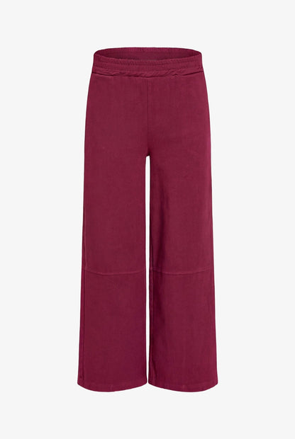 Women's Woven Pull-On Wide-Leg Pants with Back Patch Pockets